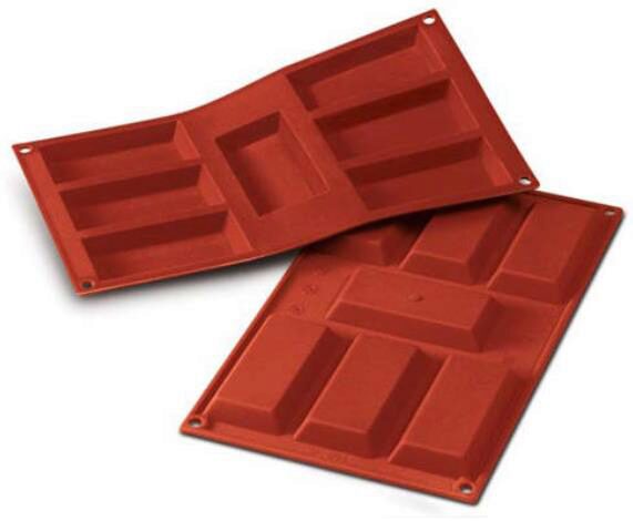 SILIKOMART SF054 MOLD 7 FINANCIERS 95X45 HT 12MM 50ML NON-STICK GN1/3 -50° TO 250°
