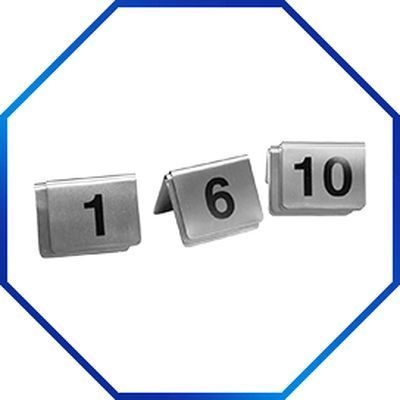 NUMERO DE TABLE DE  1 A 10 INOX