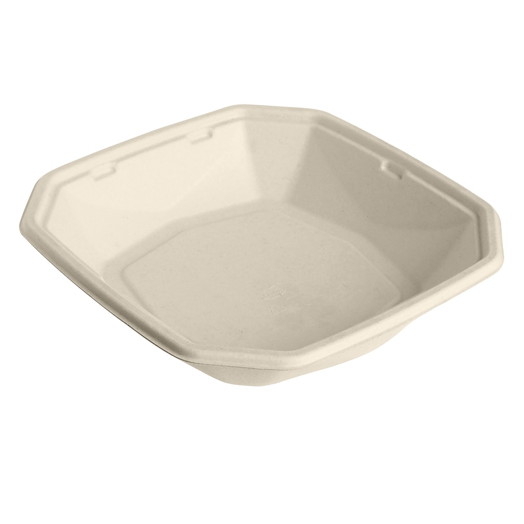 ECOECHO COMPOSTABLE OCTABAGASSE 224X224X42MM 1000ML PACKAGE OF 50 PCES *SCDE*