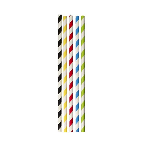 RIGID MULTICOLOR PAPER STRAW 20CM Ø0.6CM 500PCS 