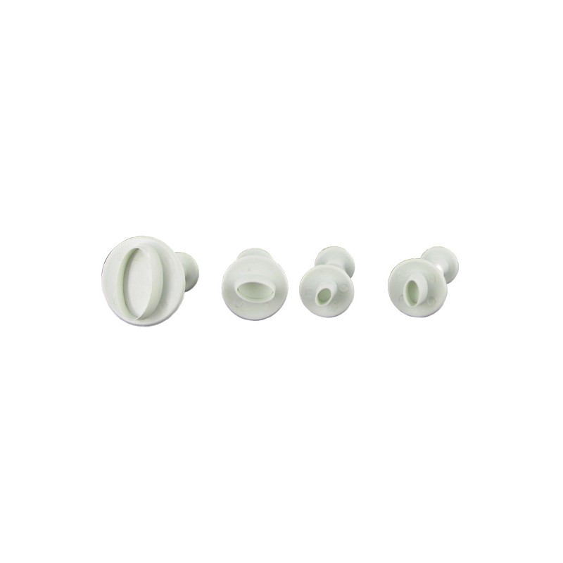OVALE KOEKJESUITSTEEKERS 8, 10, 15 EN 25 MM 4 STUKS