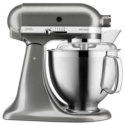 KITCHENAID ARTISAN 185 ROBOT SUR SOCLE 4.8L GRIS ETAIN ACCESSOIRES INOX