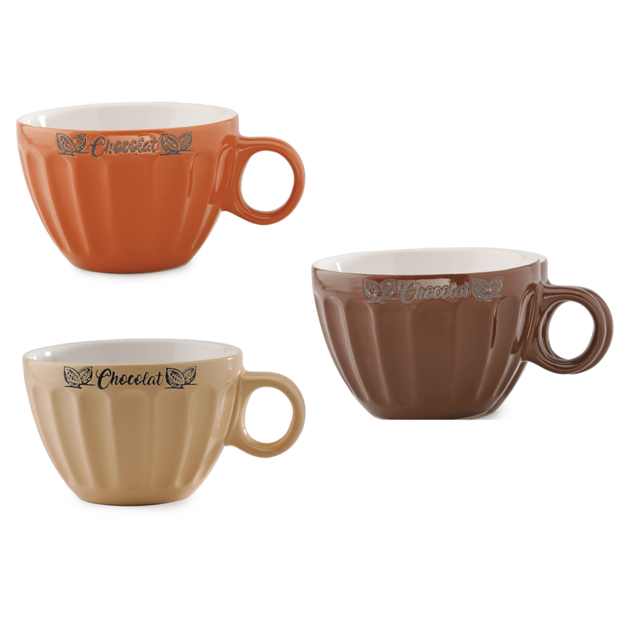 *FF*TASSE «CHOCOLAT » 3 ASSORTIMENT Ø11,5H8CM