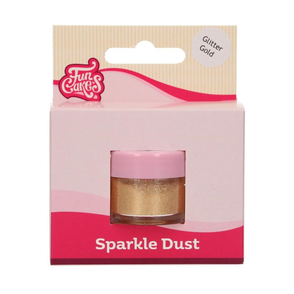 FUNCAKES FOOD COLOR. DARK GOLD SPARKLING POWDER 3.5GR