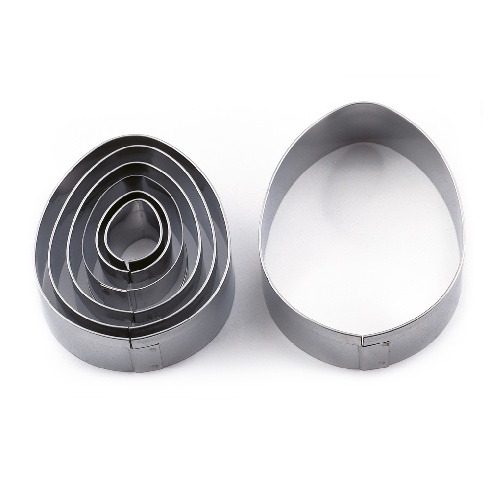 STAINLESS STEEL EGG-SHAPED CUTTERS 7 ASSORTED