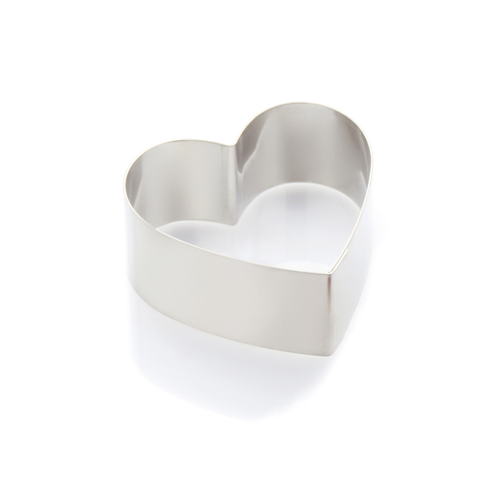 COEUR SANS FOND BOMBÉ EN INOX 14 X 5 CM