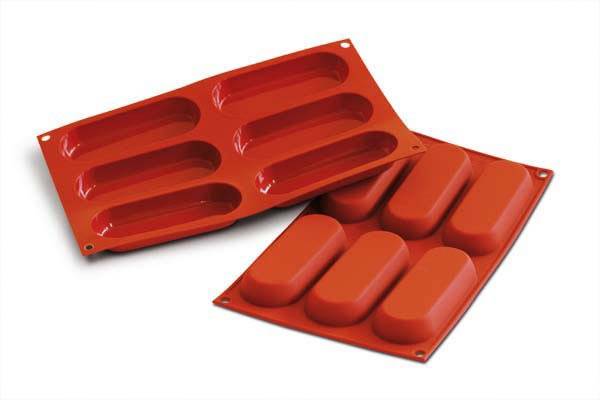 SILIKOMART SF103 MOLD 6 ELONGATED OVALS 127.5X47 HT 17MM 83ML NON-STICK GN1/3 -50° TO 250°