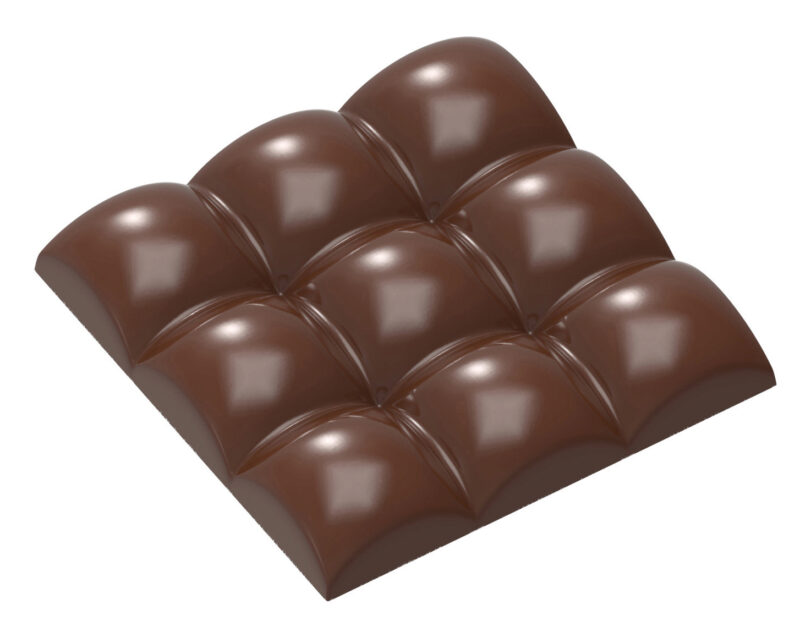 CHOCOLATE MOLD TABLET SPHERE SQUARE CW1898 77GR - 1X3 - 7.96X7.96XH1.35MM - ALEXANDRE BOURDEAUX