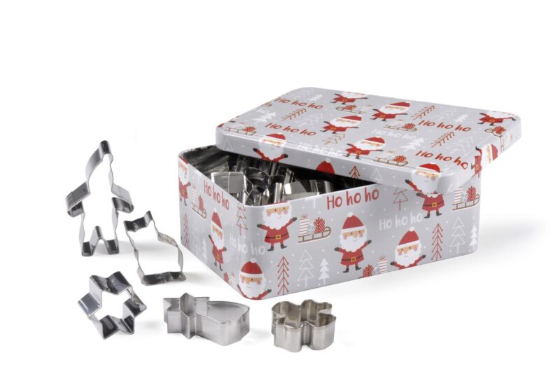 PATISSE BOX OF 25 CHRISTMAS COOKIE CUTTERS, ASSORTED STAINLESS STEEL