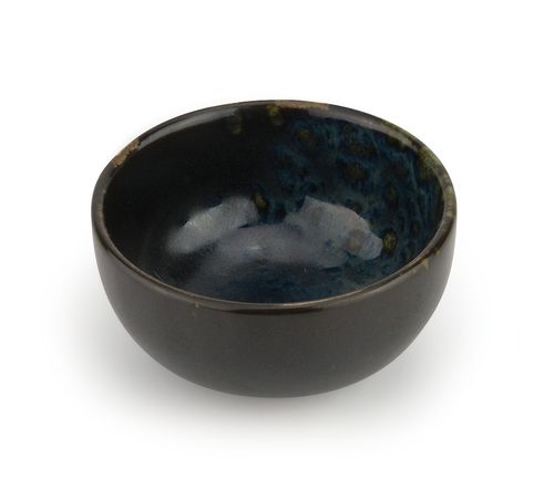 LE COQ PHOBOS BLACK BLUE DOTS BOWL / CUP 8.5XH4CM STONEWARE - LPHO019NB210085