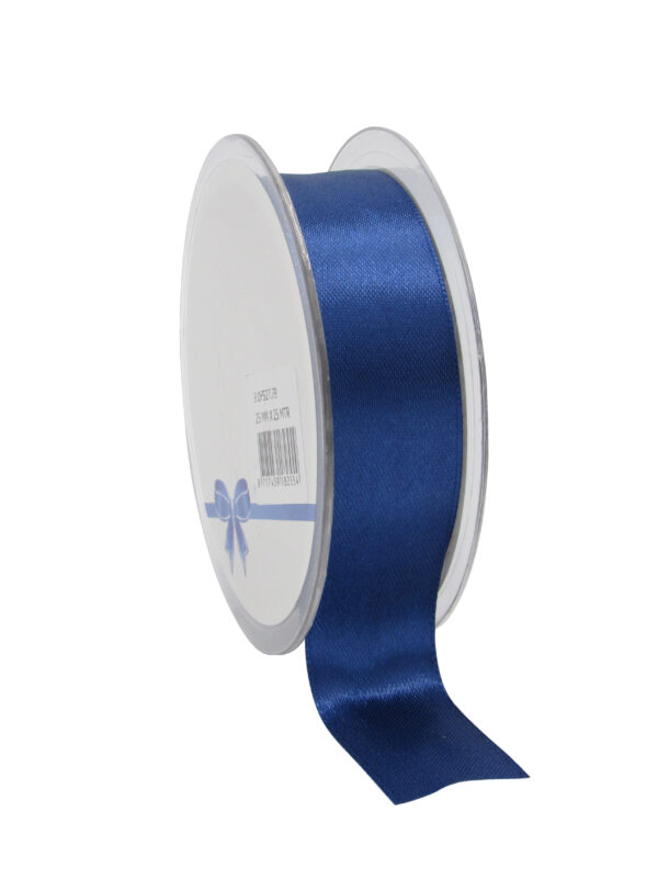 NAVY BLUE DOUBLE-SIDED SATIN RIBBON 25MM X 25M