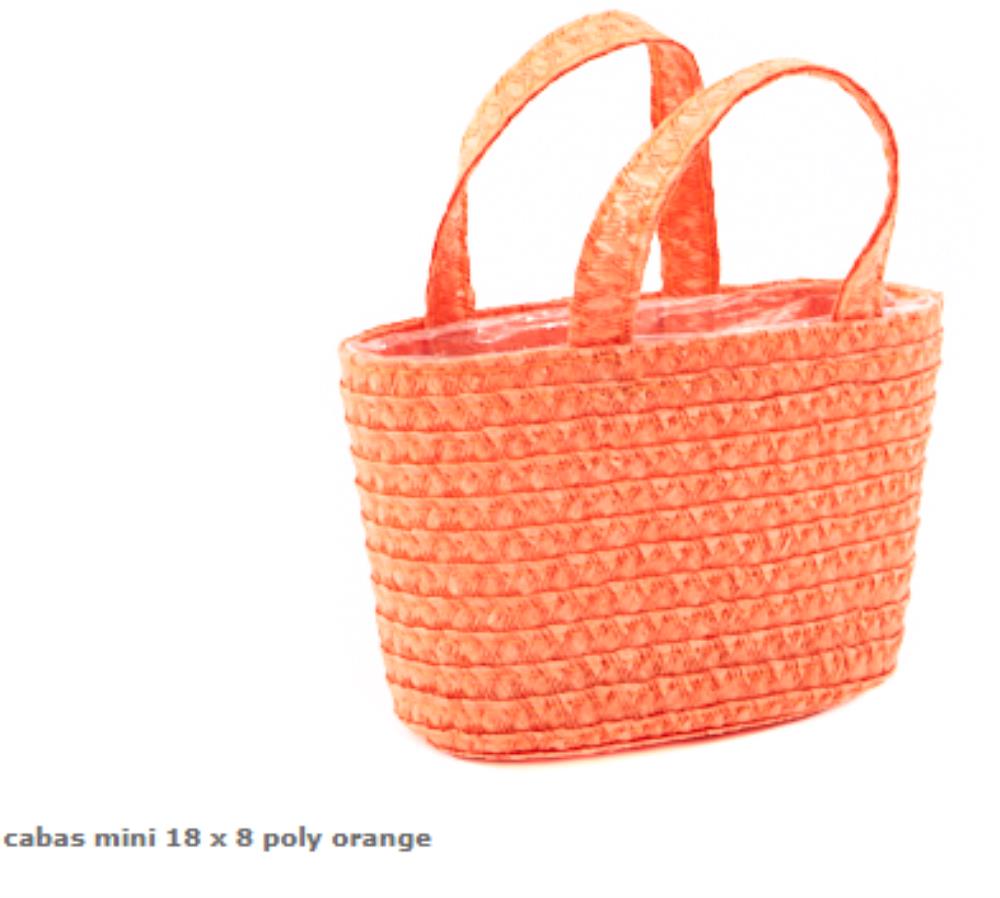 ++PANIER CABAS MINI 18 X 8 POLY ORANGE18 X 8 X H 11/18