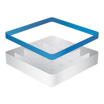 CATERRACKS 25 COMP 1 RAISER 50X50XH14CM GLAZEN ZONDER STEMPEL