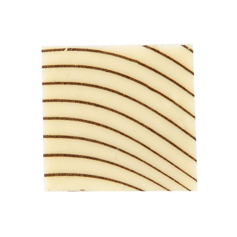 2035013 LINE BLISTER WHITE CHOCOLATE BROWN 3X3CM 220 PCES