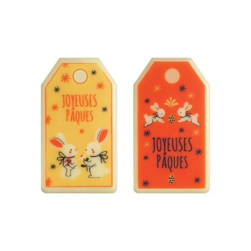 088086 PCB ETIQUETTES CB LAPINOUS 6X3,4CM 2 DESIGNS 80PCS ***S/CDE***