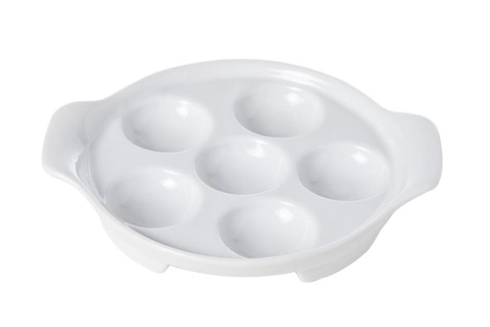 SNAIL DISH 6 HOLES DIA 14.5-17.5XH2.7CM + 2 HANDLES*