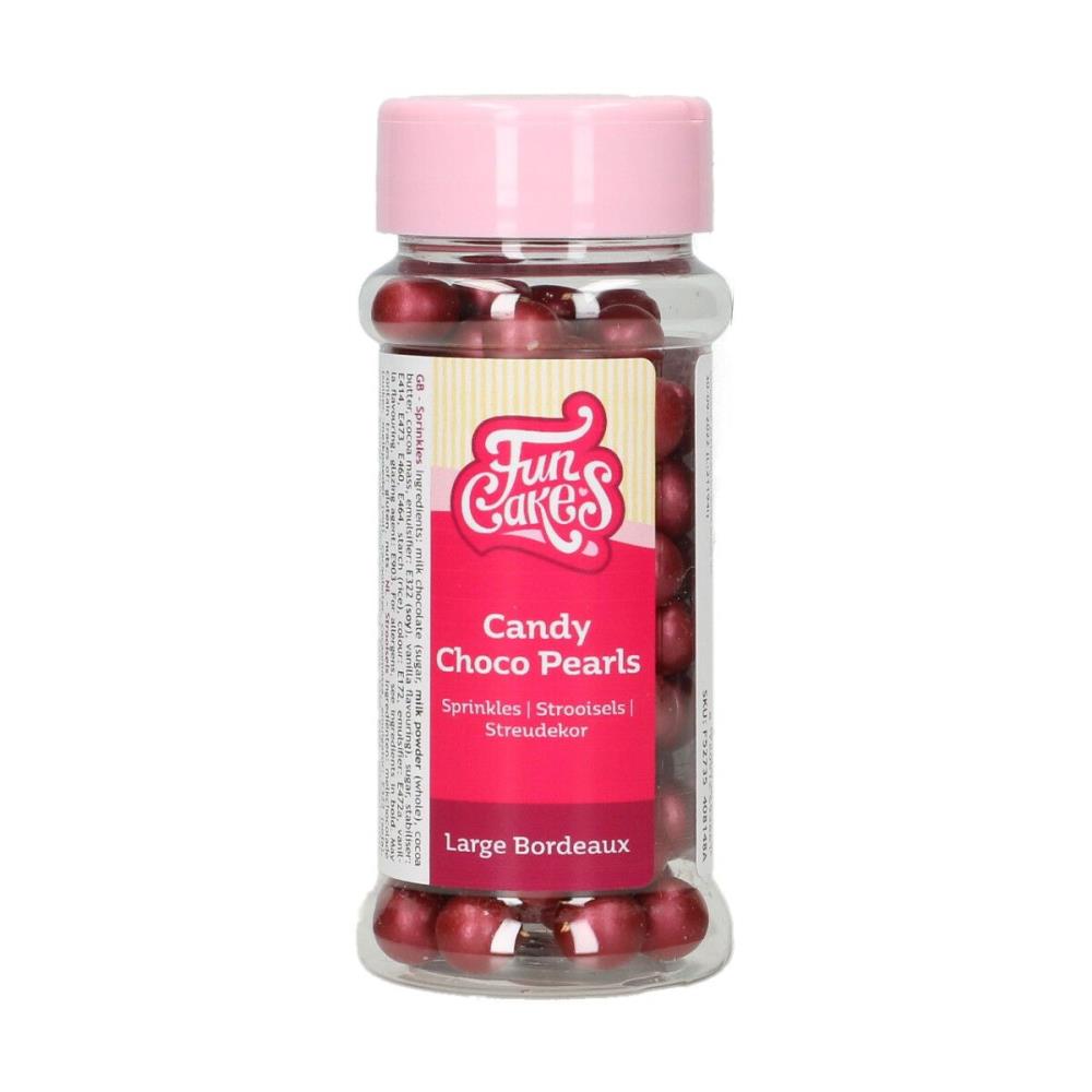 +FUNCAKES PERLE BORDEAUX LARGE EN CHOCOLAT   70GR *VOIR 08054118