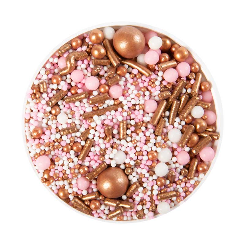 1061215 PINK/BRONZE SUGAR DECORATION MIX 500G