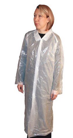 BLOUSE VISITEUR BLANC PE --SANS POCHE-- PRESSION TAILLE UNIQUE /COLIS DE 12PCES