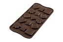 +MOULE A PRALINE EN SILICONE BRUN BOUTONS SCG29