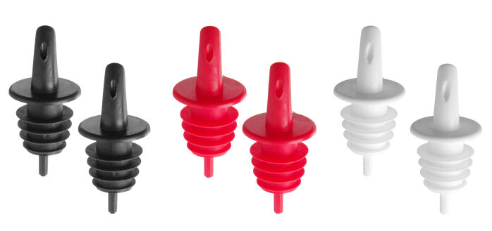 HENDI SET OF 6 POURING STOPPERS WITH SPOUTS IN 3 COLORS
