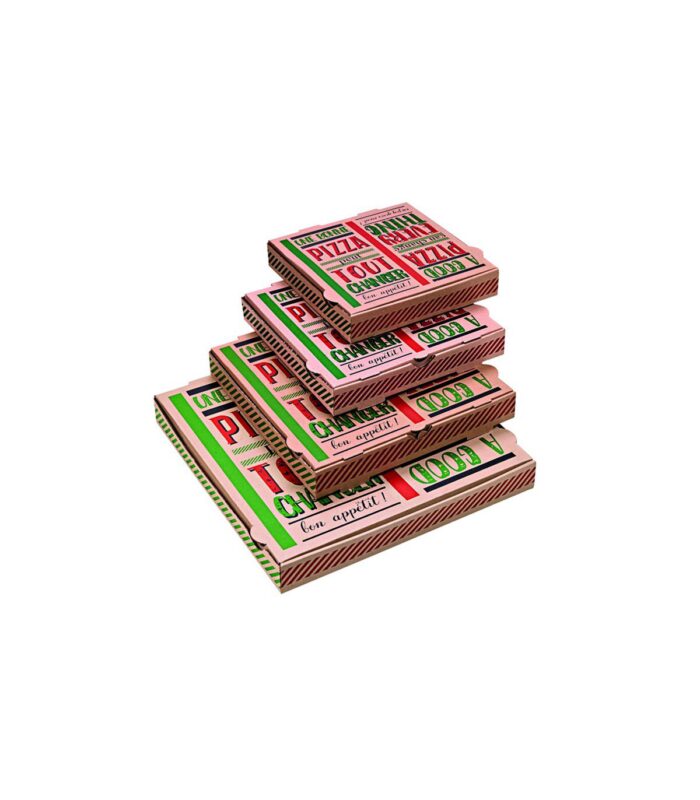 BOITE A PIZZA CARTON BRUN "UNE BONNE PIZZA" 40X40CM HT 3.5CM 100PCS  ***S/CD***