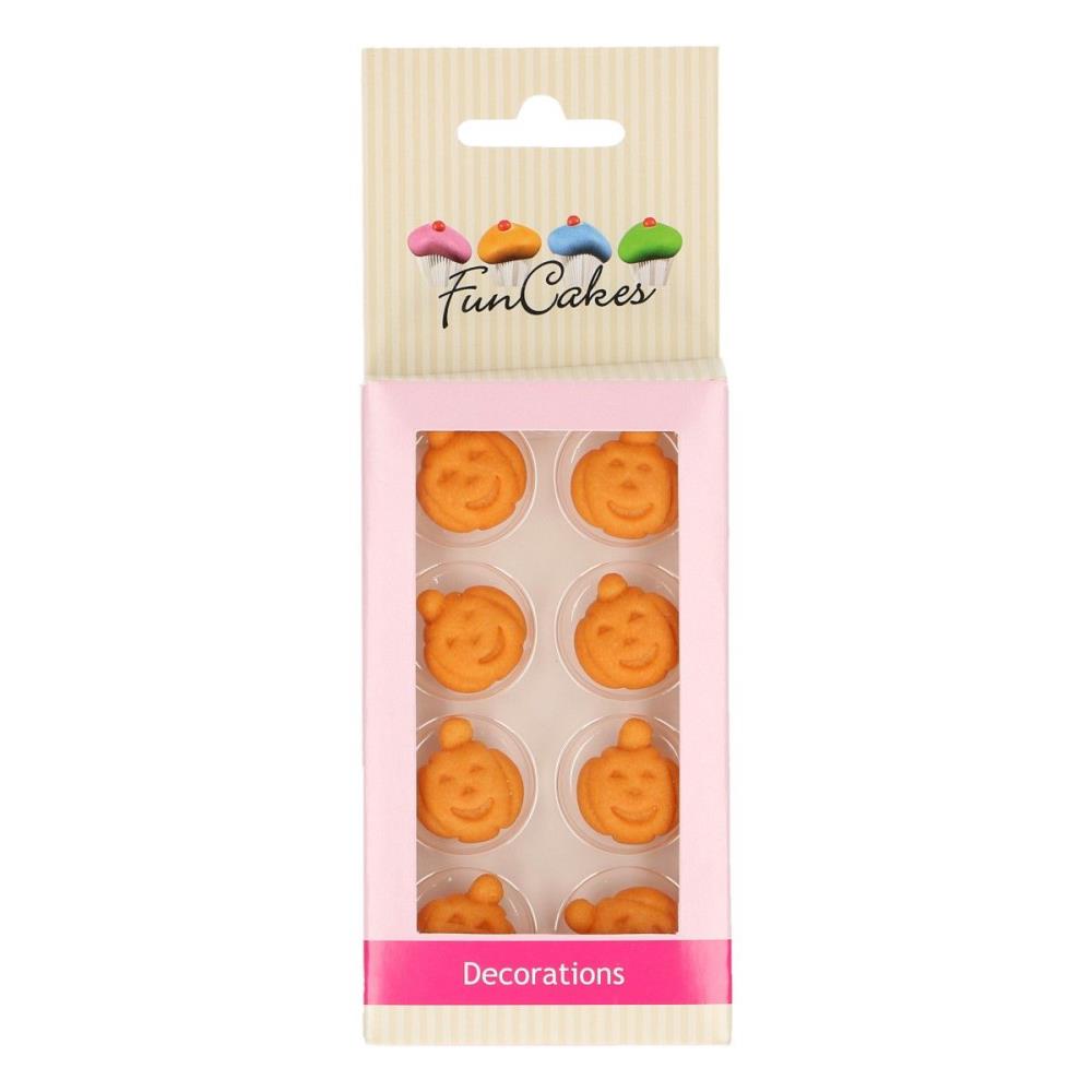 FUNCAKES POMPOEN SUIKER DECORATIES 12 STUKS