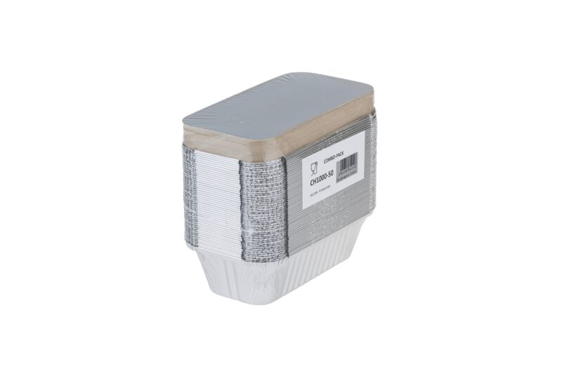 BARQUETTE ALU 900ML + COUVERCLE100 PCES 