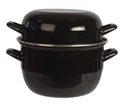 BLACK CASSEROLE MUSSELS 20CM 3.25L 2KG WITH DOUBLE LID
