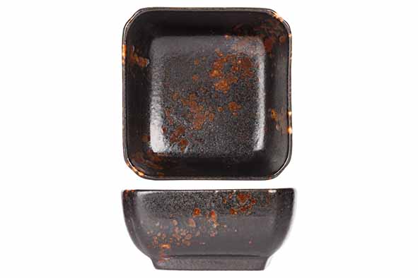 PROOF ETNA BLACK/BROWN SQUARE BOWL 7.5X7.5XH4CM - 5694021