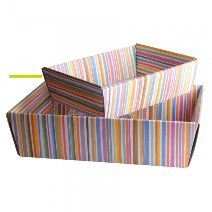 *CORBEILLE CARTON MULTICOLOR 17X17X8CM FOST+ INCLUDED