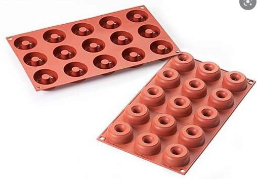 SILIKOMART SF171 VORM 15 MINI DONUTS Ø45 HT 18MM 22ML ANTI-AANBAK GN1/3 -50° TOT 250°