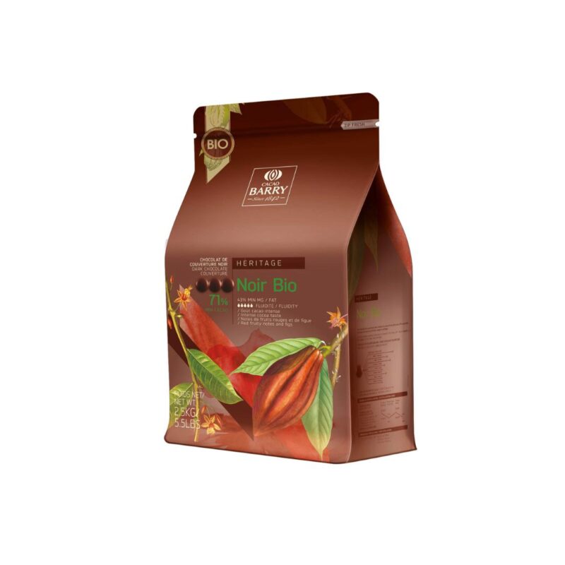 BARRY CHD-O71NF-E4-U70 BIO FONDANT CHOCOLADE  KARTON VAN 4 ZAKKEN X 2,5KG=KG