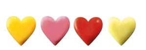 061275 PCB MINI HEARTS CB 4 DESIGNS 1.3X1.3 CM 266PCS ***S/CD***