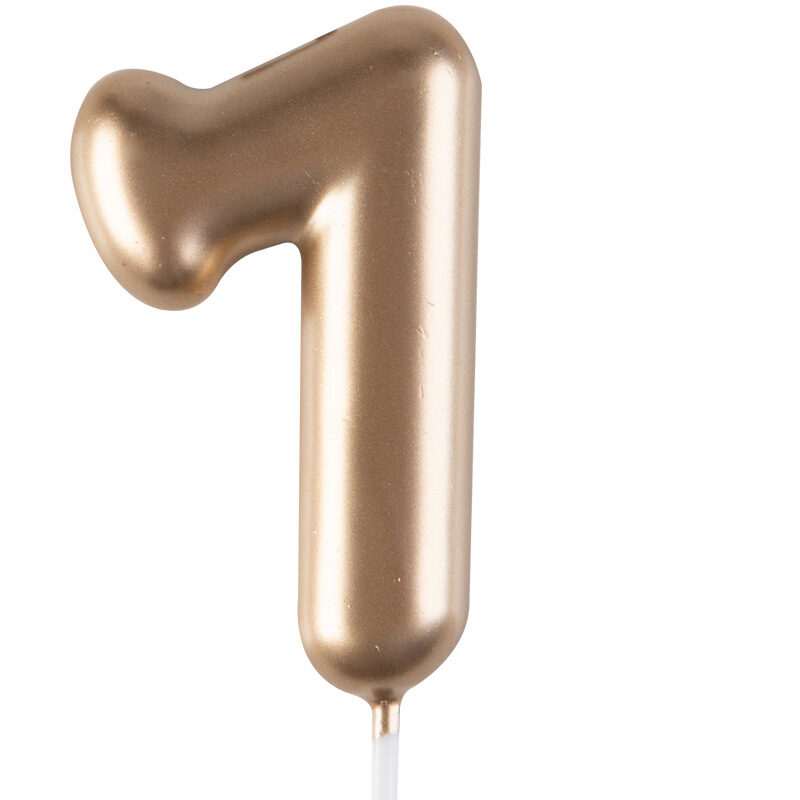 1023847 GOLD NUMBER CANDLE "7" 4CM 12 PCES***S/CD***
