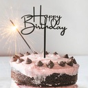 TAARTTOPPER HAPPY BIRTHDAY ZWART