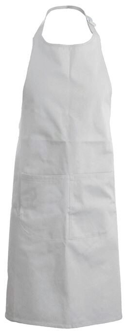 TABLIER KARIBAN BAVETTE + POCHE GRIS CLAIRH90XL71CM POLYESTER/COTON