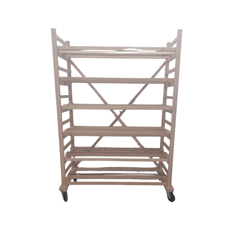 DUBBELE BEUKEN BROODPLANK MET 6 LAGEN LATTEN - 120X55XH175CM