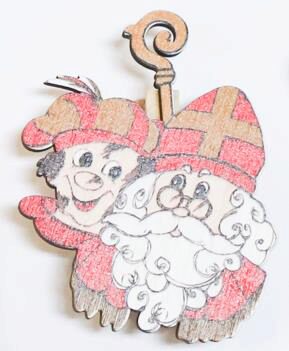 ROETCLIPS VAN SINT-NIKLAAS EN VADER 53X12X65MM PAK VAN 6 STUKS