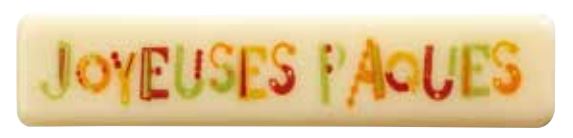 061349 PCB RECTANGLES CB JOYEUSES PÂQUES 7X1.5 CM 70PCS ***S/CD***