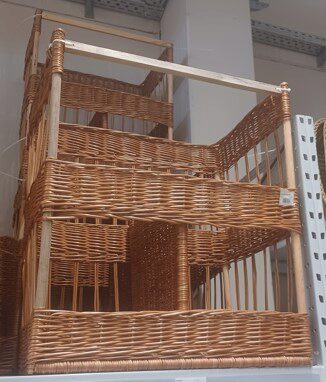 RECTANGULAR CHOPPETTE BASKET WITH DIVIDERS 60X40X70
