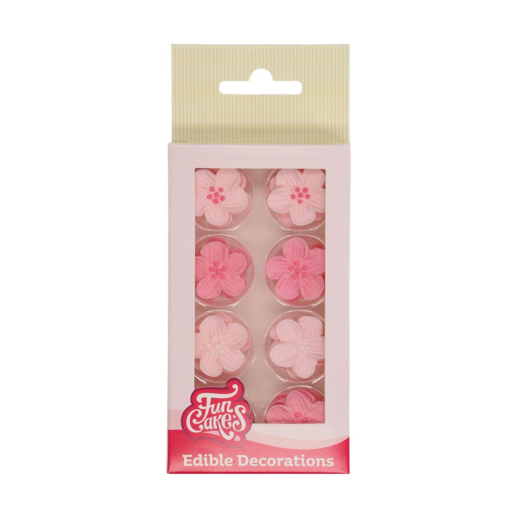 FUNCAKES MIX PINK SUGAR FLOWERS Ø2.4CM 24PCS