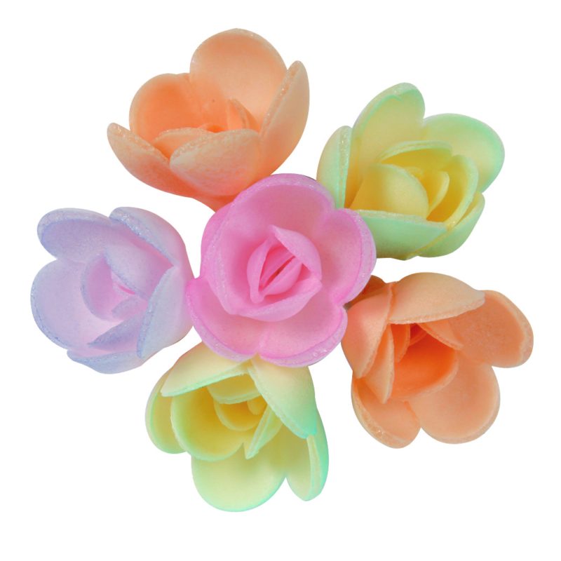 RMN500 MINI ROOS HOSTIE 30MM PASTEL KLEURVERLOOP72 STUKKEN=DOOS