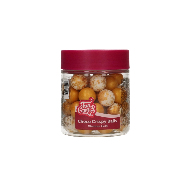 FUNCAKES CRISPY CHOCOLATE BALLS GOLD ASSORTED 130GR
