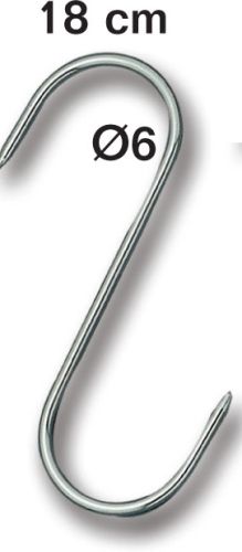 FISCHER STAINLESS STEEL HOOK 18CM ⌀ 6 MAX WEIGHT 70KG
