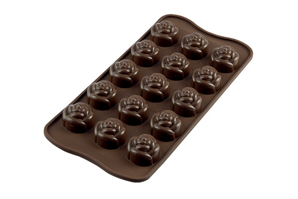 +MOULE A PRALINE EN SILICONE BRUN ROSE SCG13