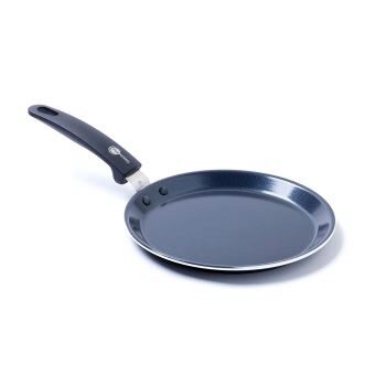 GREENPAN ESSENTIALS CREPE PAN 24CM CERAMIC - ALL HOB - BLACK PLASTIC HANDLE