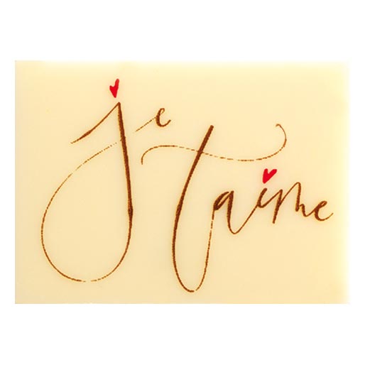 060986 PCB RECTANGLES CB JE T AIME 4X2,9 CM 60PCES