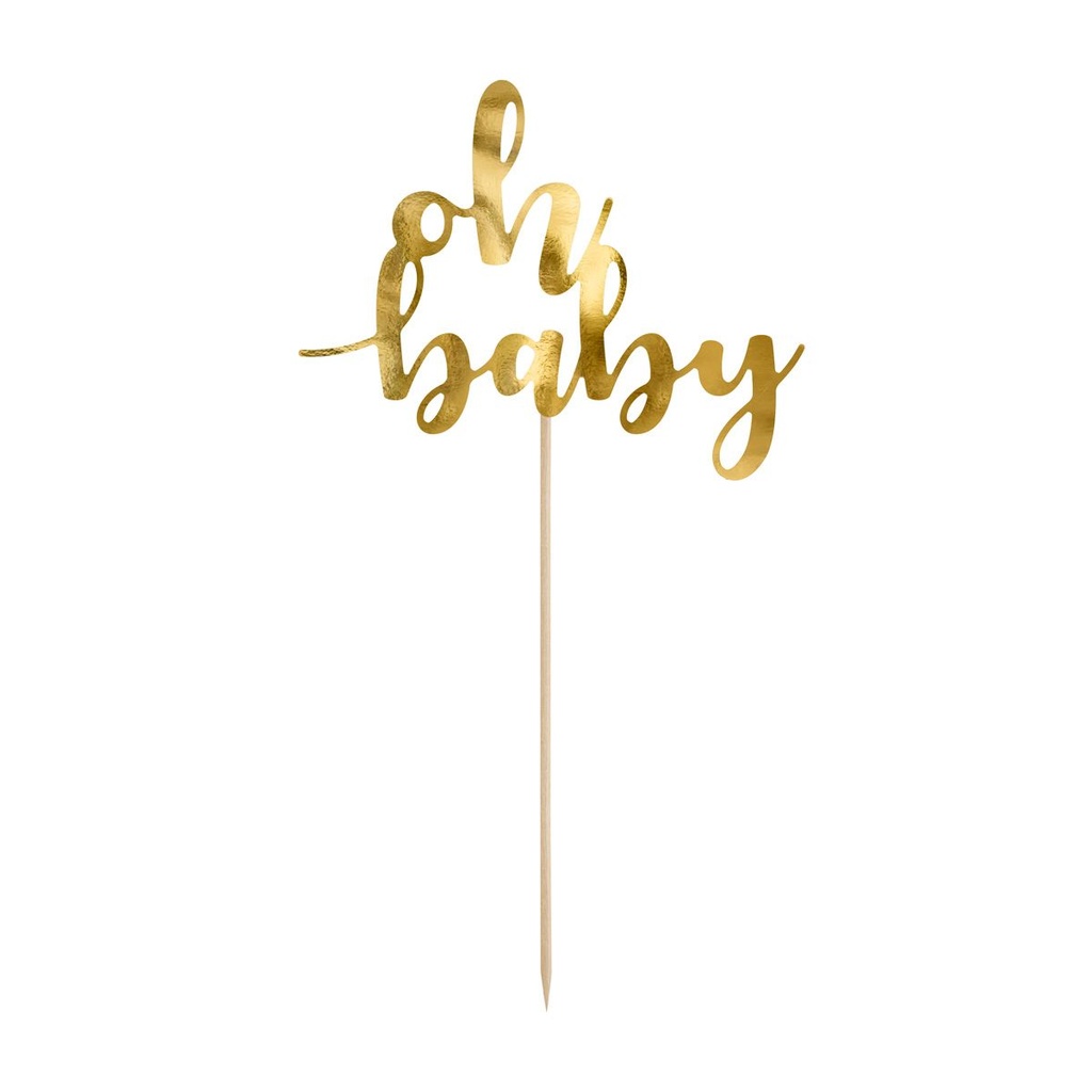 CAKE TOPPER OH BABY GOLD HT 25CM