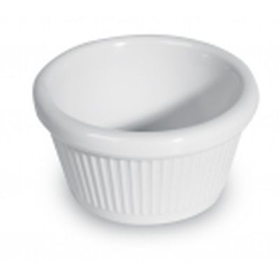 HENDI RAMEQUIN WHITE PLEATED 8.5XH4.5CM 100ML MELAMINE